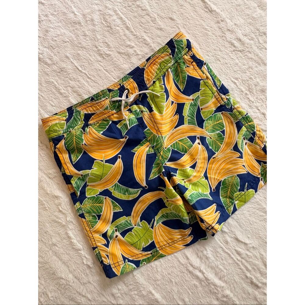 Hanna Andersson Boys Swim Trunks Banana Print Blue Size 120 (6–7)